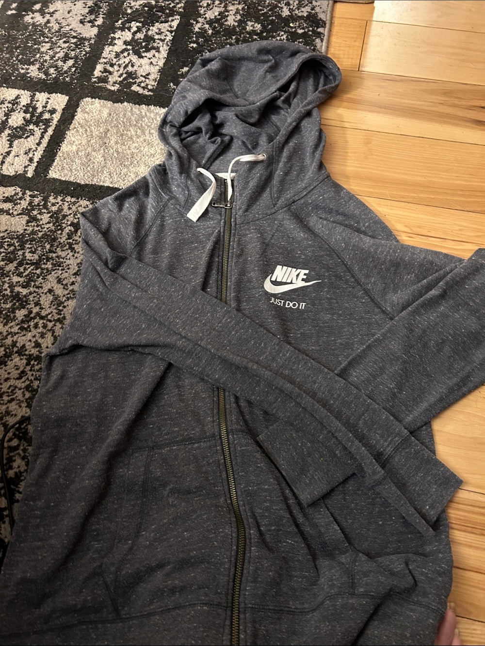 Nike Women's Heather Dark Gray Full-Zip Hoodie Jacket